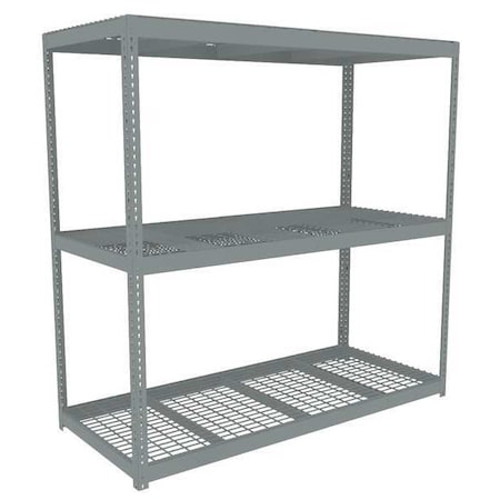 Tennsco Boltless Shelving Unit, 30-5/8"D x 96-5/8"W x 84"H, 3 Shelves, Steel ZLC7-9630S-3W