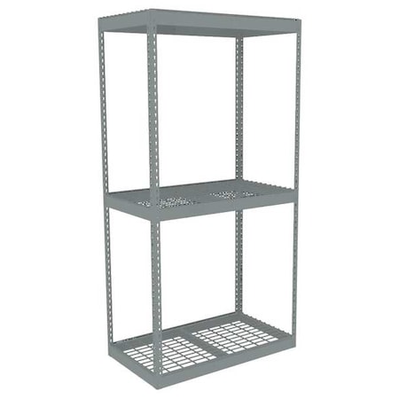 Tennsco Boltless Shelving Unit, 18-5/8"D x 48-5/8"W x 84"H, 3 Shelves, Steel ZLE7-4818S-3W