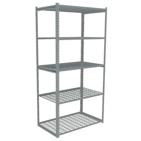 Tennsco Boltless Shelving Unit, 24-5/8"D x 36-5/8"W x 84"H, 5 Shelves, Steel ZAH7-3624S-5W