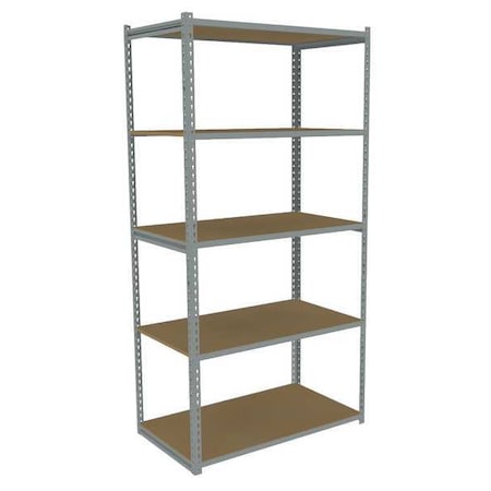 Tennsco Boltless Shelving Unit, 30-5/8"D x 48-5/8"W x 84"H, 5 Shelves, Carbon Steel ZA7-4830S-5D