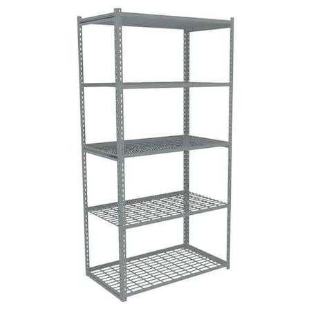 Tennsco Boltless Shelving Unit, 24"D x 36"W x 84"H, 5 Shelves, Carbon Steel ZA7-3624S-5W