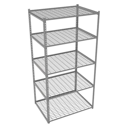 Tennsco Boltless Shelving Unit, 30-5/8"D x 42-5/8"W x 84"H, 5 Shelves, Carbon Steel ZA7-4230S-5W