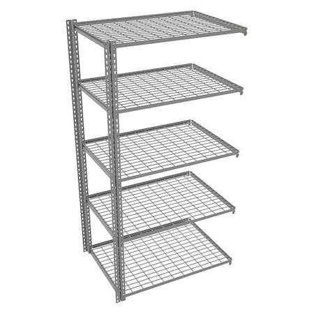 Tennsco Boltless Shelving, 30-5/8"D x 43"W x 84"H, 5 Shelves, Carbon Steel ZA7-4230A-5W