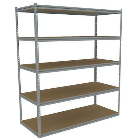 Tennsco Boltless Shelving Unit, 30-5/8"D x 72-5/8"W x 84"H, 5 Shelves, Steel ZB7-7230S-5D