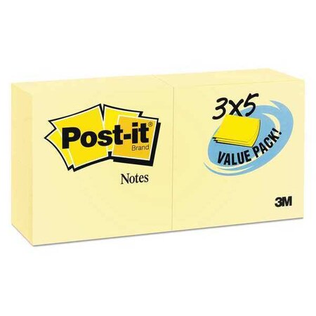Post-It Note, 3"X5" Value Pack, Canary, PK24 655-24VAD-B