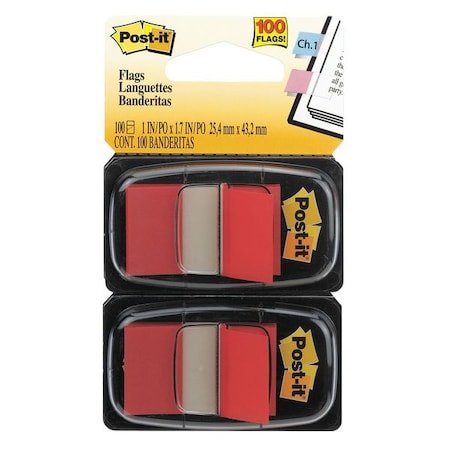 Post-It Flag, 1", Red, PK100 680-RD2