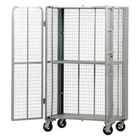 VESTIL Folding Security Truck, 2000 lb. 2000 lb Capacity, 44 W x 27 L x 76.5 H, 2 Shelves FST-2744-2