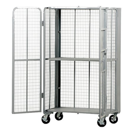 Vestil Folding Security Truck, 2000 lb., 2000 lb Capacity, 44 W x 27 L x 76.5 H, 2 Shelves FST-2744-2