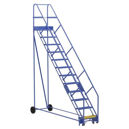 Vestil 156 H Steel Warehouse Ladder, 50 deg Perf, 12 Step, 14", 12 Steps LAD-12-14-P-EZ
