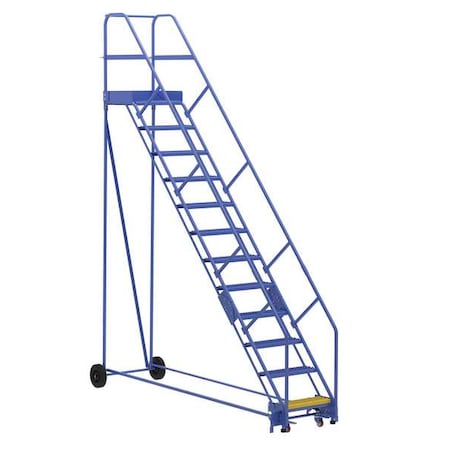 Vestil 156 H Steel Warehouse Ladder, 50 deg Grip, 12 Step, 21", 12 Steps LAD-12-21-G-EZ