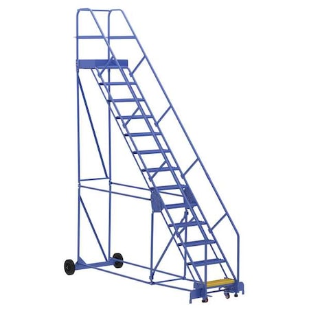 Vestil 166 H Steel Warehouse Ladder, 50 deg Grip, 13 Step, 21", 13 Steps LAD-13-21-G-EZ