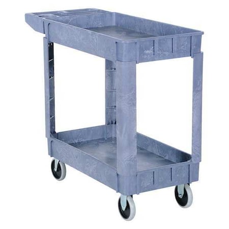 Vestil Plastic Utility Cart, 2 Shelves, 17.5 x 31, Foam Plastic, 550 lb Load Capacity, 2 Shelves, 18.5" W PLSC-2-1731