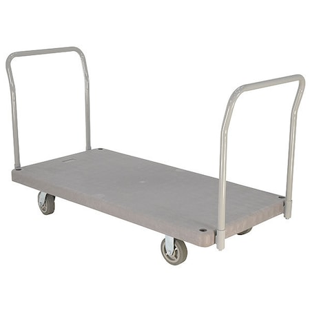 Vestil Plastic Platform Truck 2 Handles 2000 lb 4 Polyurethane Casters PPT-2-42