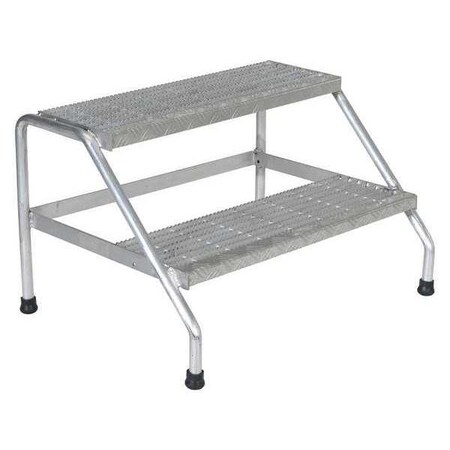 VESTIL 1 Step Wide Silver Aluminum Step Stand Welded 500 lb. Capacity SSA-1W