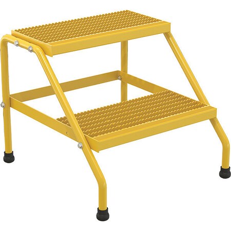 VESTIL 2 Steps, Aluminum Step Stand, Load Capacity, Yellow SSA-2-KD-Y