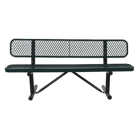 Vestil Expanded Metal Bench, 72", green BEN-MX-72-GN
