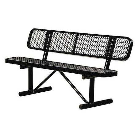 Vestil Expanded Metal Bench, 96", Black BEN-MX-96-BK