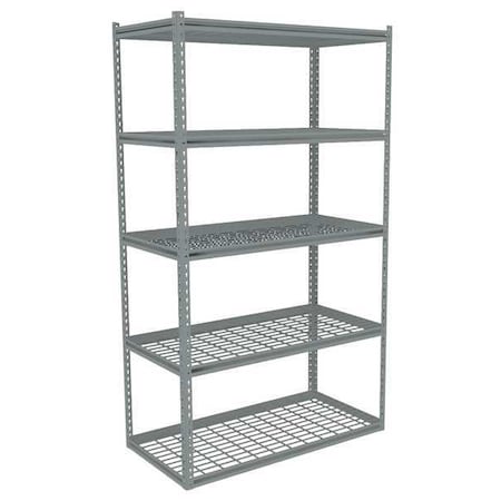 Tennsco Boltless Shelving Unit, 24-5/8"D x 36-5/8"W x 84"H, 5 Shelves, Steel ZB7-3624S-5W