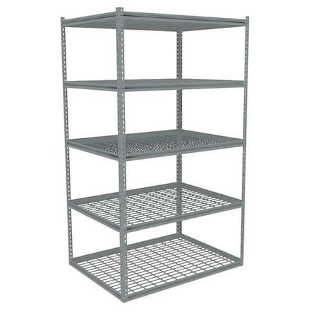 Tennsco Boltless Shelving Unit, 36-5/8"D x 48-5/8"W x 84"H, 5 Shelves, Steel ZB7-4836S-5W
