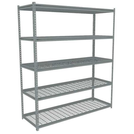 Tennsco Boltless Shelving Unit, 30-5/8"D x 72-5/8"W x 84"H, 5 Shelves, Steel ZB7-7230S-5W