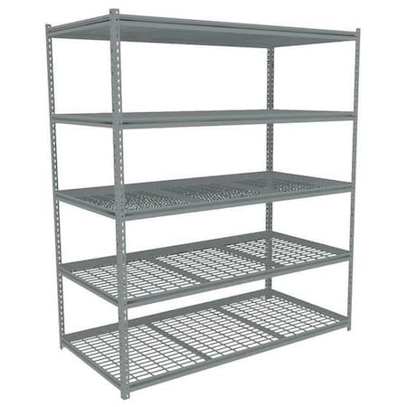 Tennsco Boltless Shelving Unit, 36-5/8"D x 72-5/8"W x 84"H, 5 Shelves, Steel ZB7-7236S-5W