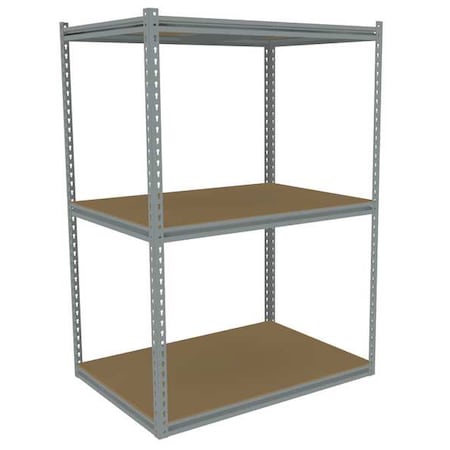 Tennsco Boltless Shelving Unit, 30"D x 42"W x 60"H, 3 Shelves, Steel ZKMS-423060-3D
