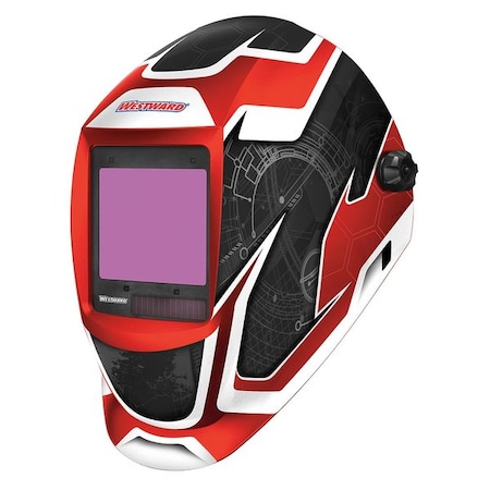 Westward Auto Dark Welding Helmet, Shade 6-9/9-13, Black/Red/White 44R229