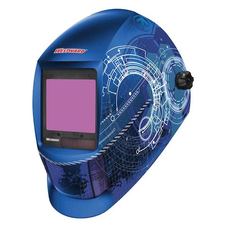 Westward Auto Dark Welding Helmet, Shade 6-9/9-13, Blue/White 44R230
