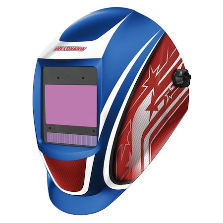 Westward Auto Dark Welding Helmet, Shade 5-8/8-13, Blue/Red/White 44R234