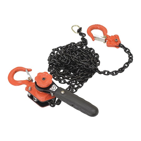 Vestil Economy Lever Hoist, 0.5K, 10 ft., 500 lbs Load Capacity, Mini Lever Hoists Hoist Lift, Hook ELH-05-10