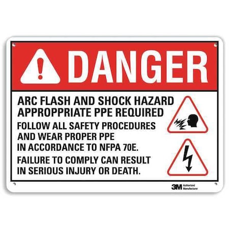Lyle Plastic Danger Sign, 4 Holes, 14"x10", U1-1082-NP_14X10 U1-1082-NP_14X10
