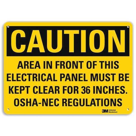 Lyle Caution Sign, 10" W, 7" H, 0.040" Thickness, U1-1073-NA_10x7 U1-1073-NA_10x7