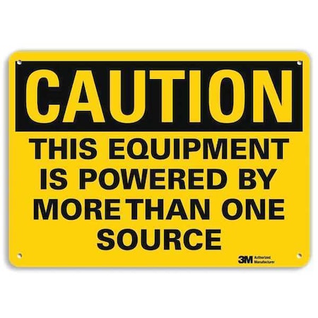 Lyle Plastic Caution Sign, 4 Holes, 14"x10", U1-1089-NP_14X10 U1-1089-NP_14X10