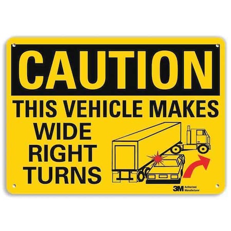 Lyle Caution Sign, 7 in H, 10 in W, Aluminum, Vertical Rectangle, English, U1-1090-NA_10x7 U1-1090-NA_10x7