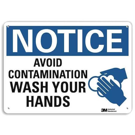 Lyle Notice, Avoid Contamination Wash Your Hands, 7 in x 10 in, Plastic, U1-1069-NP_10X7 U1-1069-NP_10X7