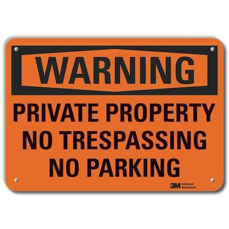 Lyle Warning Sign, 10 in H, 14 in W, Aluminum, Horizontal Rectangle, English, U6-1205-NA_14x10 U6-1205-NA_14x10