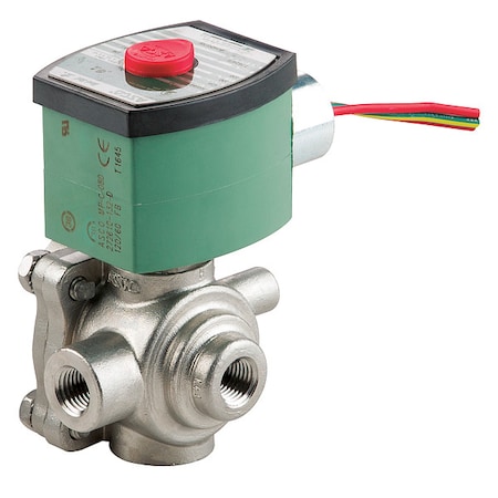 Asco Solenoid Valve, 4-Way, 2-Position, Universal, 1/4 in Pipe Size, 120V AC, NAMUR Mount, Direct Acting 8342G701