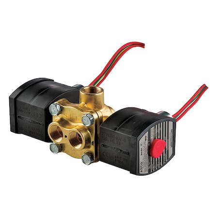 Asco Solenoid Valve, 4-Way, 2-Position, Universal, 3/8 in Pipe Size, 120V AC, NAMUR Mount, Direct Acting EF8342G022