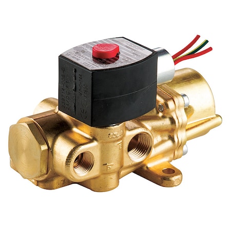 Asco Solenoid Valve, 4-Way, 2-Position, Universal, 3/8 in Pipe Size, 24V DC, NAMUR Mount, Direct Acting EF8344G072