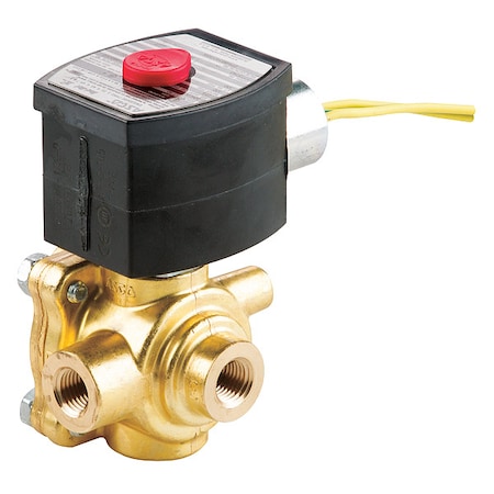 Asco Solenoid Valve, 4-Way, 2-Position, Universal, 1/4 in Pipe Size, 120V AC, NAMUR Mount, Direct Acting EFHB8342G001