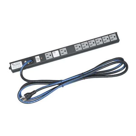 MIDDLE ATLANTIC Power Strip, 8 Outlet, 15A PD-815SC