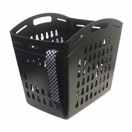 United Solutions LN0330 Black Hands Free Laundry Tote -Laundry Basket with Shoulder Strap for Hands Free Carrying in Black