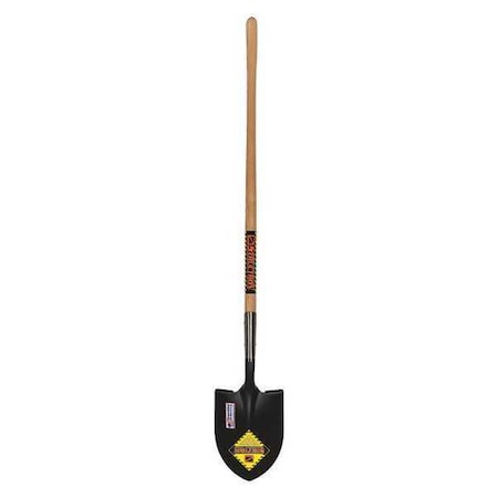 Structron Round Point Shovel, 14 ga #2 Blade, Steel Blade, Forward Turn Step, 48 in L Natural Hardwood Handle 49344