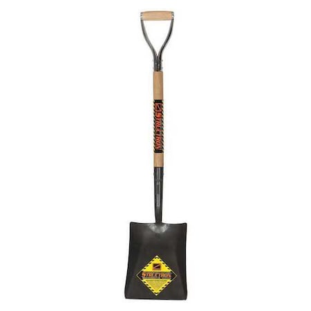 Structron Square Point Shovel, #2 Blade, Steel Blade, Forward Turn Step, 27 in L Natural Hardwood Handle 49173