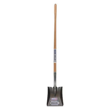 Seymour Midwest Square Point Shovel, 16 ga #2 Blade, Steel Blade, Forward Turn Step, 48 in L Natural Hardwood Handle 49152
