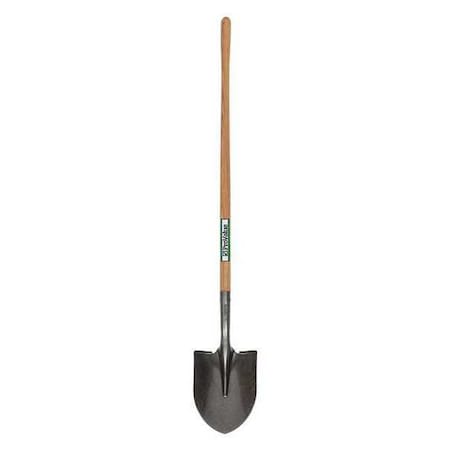 Seymour Midwest Round Point Shovel, 16 ga #2 Blade, Steel Blade, Forward Turn Step, 44 in L Natural Hardwood Handle 49130