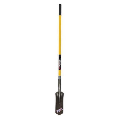 Kenyon Trenching Shovel, 14 ga Tempered Steel Blade, Forward Turn Step, 48 in L Yellow 89084