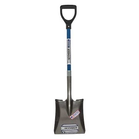 Seymour Midwest Square Point Shovel, 16 ga #2 Blade, Forward Turn Step, 26 in L Blue 49462