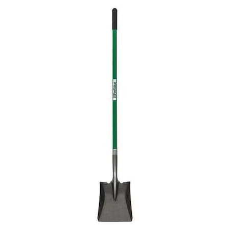 Seymour Midwest Square Point Shovel, 16 ga #2 Blade, Forward Turn Step, 43 in L Green Durable Fiberglass Handle 49432