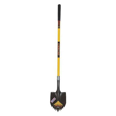 Structron Super Shovel, 14 ga Forward Turn Step, 48 in L Yellow Premium Fiberglass Handle 49630